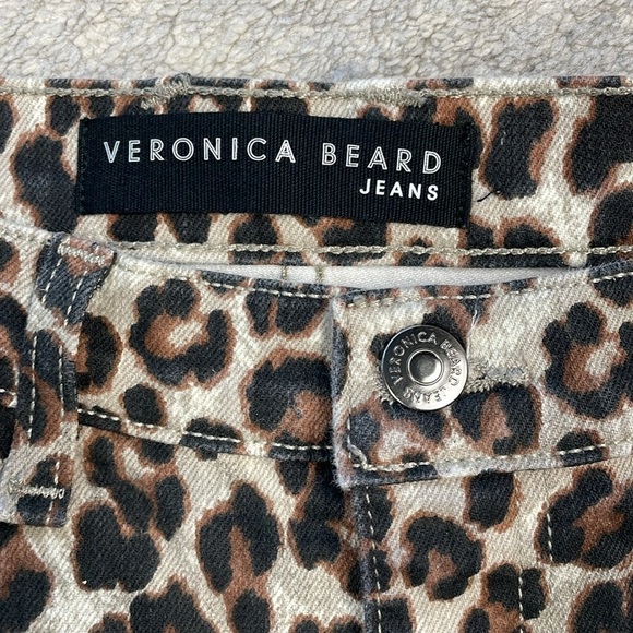 Veronica Beard Brooke Skinny Mid Rise Jeans Coated Leopard Sz 26 2 - Picture 12 of 15